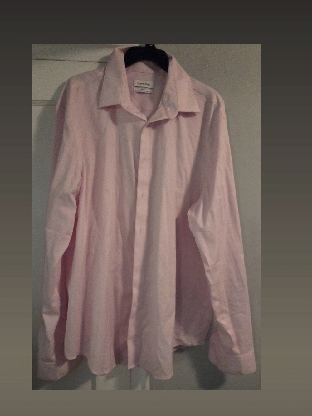 Calvin Klein Light Pink Men's Long-Sleeve Dress Shirt